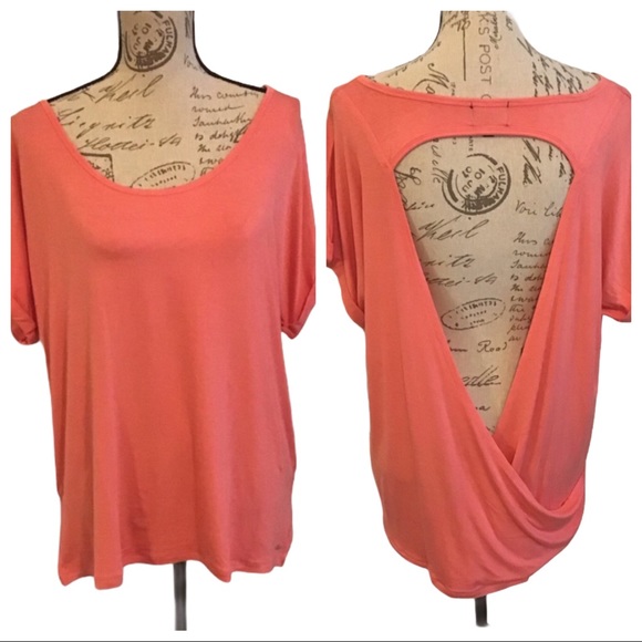 Pink Lotus Coral cut-out back top M/L - Picture 2 of 7